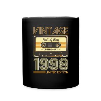 25 Birthday Man Woman Cassette May Year 1998 - Full Colour Mug - black - Front