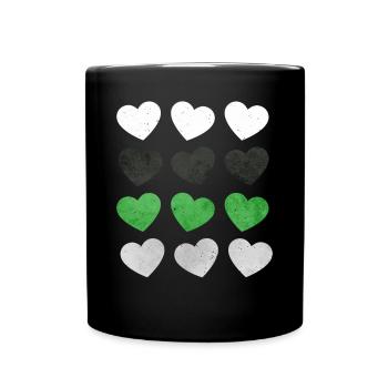 Demiromantic Pride Flag Hearts Subtil LGBTQ - Mug uni - noir - Devant