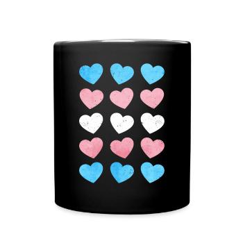 Fierté transgenre Cœur de drapeau transgenre LGBT subtil - Mug uni - noir - Devant