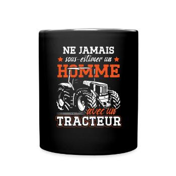 Ne Jamais Sous-Estimer Un Homme Avec Un Tracteur - Mug uni - noir - Devant