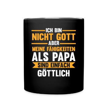 Vater Vatertag Papa - Tasse einfarbig - Schwarz - Vorne