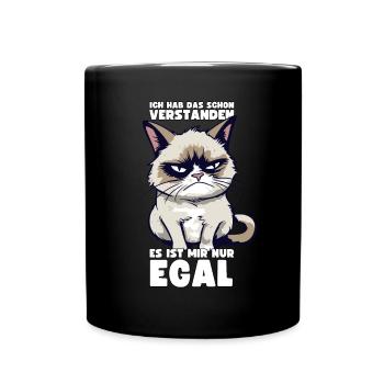 Lustige Grump Cat - Ich Hab Das Schon Verstanden - Tasse einfarbig - Schwarz - Vorne