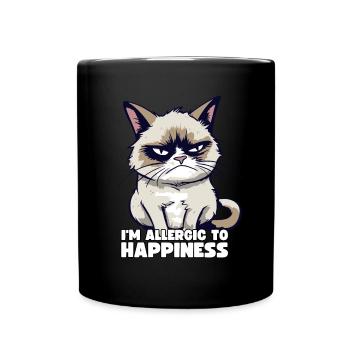 Grump Cat - I'm Allergic To Happiness Sarcasm - Full Colour Mug - black - Front