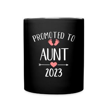 Zur Tante befördert 2023 - Tasse einfarbig - Schwarz - Vorne