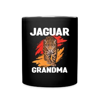 Jaguar Oma - Tasse einfarbig - Schwarz - Vorne