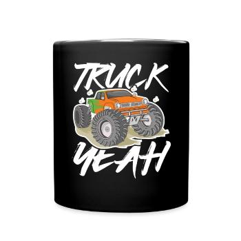 Truck Yeah - Tasse einfarbig - Schwarz - Vorne