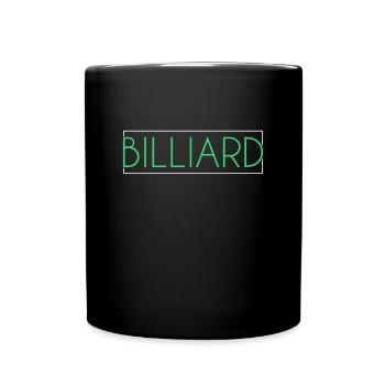 Billiard Schriftzug - Tasse einfarbig - Schwarz - Vorne