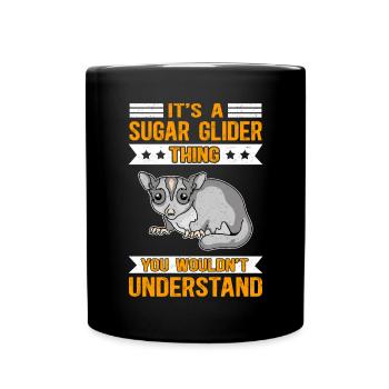 Sugar Glider | Kurzkopfgleitbeutler Geschenk - Tasse einfarbig - Schwarz - Vorne