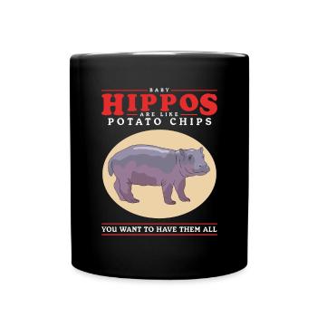 Hippo Baby Hippo Hippo Cadeau - Mug uni - noir - Devant