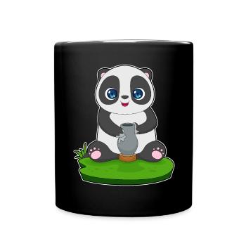 Panda Handwerker Vase Handwerk - Tasse einfarbig - Schwarz - Vorne