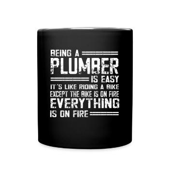Handwerker Installateur Spruch Klempner - Tasse einfarbig - Schwarz - Vorne