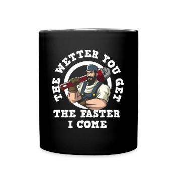 Handwerker Installateur Spruch Klempner - Tasse einfarbig - Schwarz - Vorne