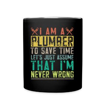 Handwerker Installateur Spruch Klempner - Tasse einfarbig - Schwarz - Vorne