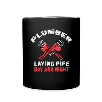 Handwerker Installateur Spruch Klempner - Tasse einfarbig - Schwarz - Vorne