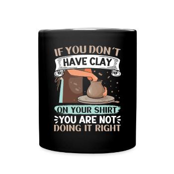 Ceramic Pottery Design - Full Colour Mug - black - Front