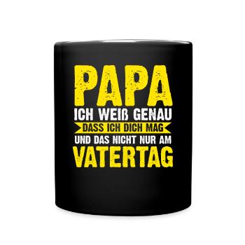 Vater Vatertag Papa - Tasse einfarbig - Schwarz - Vorne