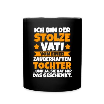 Vater Tochter Vatertag Papa - Tasse einfarbig - Schwarz - Vorne