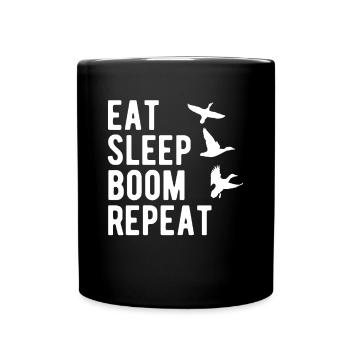 Eat Slee Boom Repeat Duck Hunting Enten Jagd - Full Colour Mug - black - Front