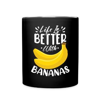 La vie est meilleure avec les bananes - Mug uni - noir - Devant