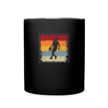Basketball Retro - Tasse einfarbig - Schwarz - Vorne