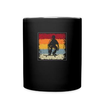 Skating Retro - Tasse einfarbig - Schwarz - Vorne