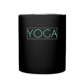 Lettrage yoga - Mug uni - noir - Devant
