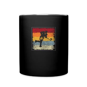 Eishockey Retro - Tasse einfarbig - Schwarz - Vorne