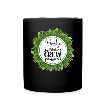 Party Crew mit Palmen Blätter with Palm Leaves - Mug uni - noir - Devant