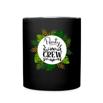Party Crew mit Palmen Blätter with Palm Leaves - Mug uni - noir - Devant