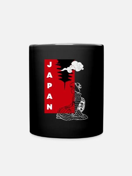 Japon Temple Japonais Yoga Manga Méditation - Mug uni - noir