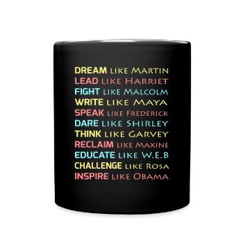 Traum wie Martin Inspirierende Schwarze Geschichte Infl - Tasse einfarbig - Schwarz - Vorne