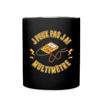 Idée cadeau papa humour fête des pères électricien - Mug uni - noir - Devant