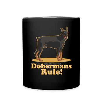 Doberman Dog Dog Owner Gift - Full Colour Mug - black - Front