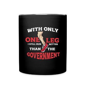 One Leg Joke Humor Gift - Full Colour Mug - black - Front