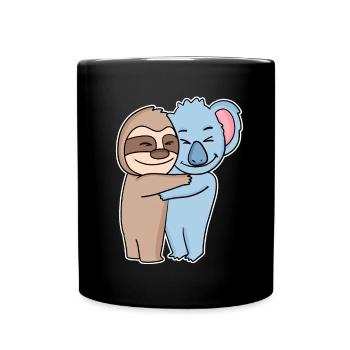 Câlins paresseux et koala - câlins - Mug uni - noir - Devant