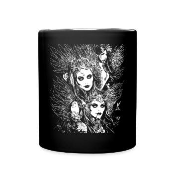Fairycore Aesthetics Skeleton Fairy Goth Gothic G - Full Colour Mug - black - Front