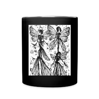 Fairycore Aesthetics Skeleton Fairy Goth Gothic G - Full Colour Mug - black - Front