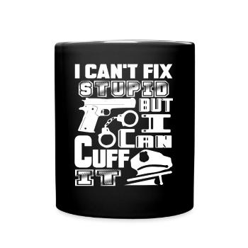 Police Officer Police Officer Can Cuff It - Full Colour Mug - black - Front