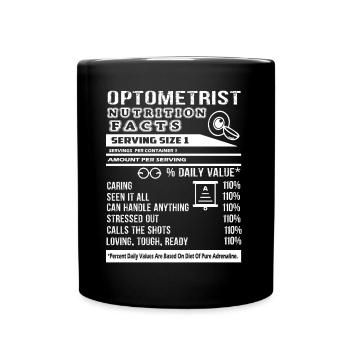 Optometrist Optometrist Nutrition Facts - Full Colour Mug - black - Front