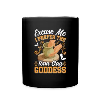 Ceramic Pottery Design - Full Colour Mug - black - Front