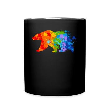 Polarbär Splash Art Eisbär - Tasse einfarbig - Schwarz - Vorne