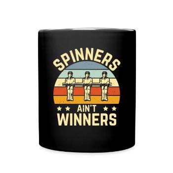 Spinners Ain't Winners Retro Foosball Vintage - Full Colour Mug - black - Front