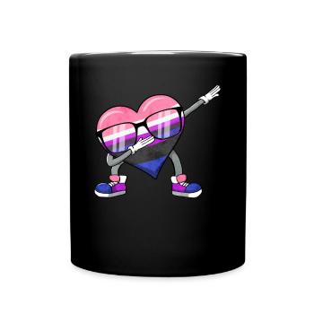 Genre Fluid Pride Flag Polka Dot Heart Sublte LGBTQ - Mug uni - noir - Devant