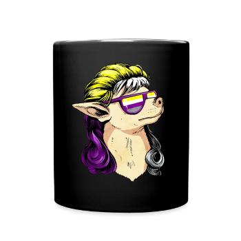 Non Binary Pride Flag Mullet Chihuahua Dog Su - Mug uni - noir - Devant