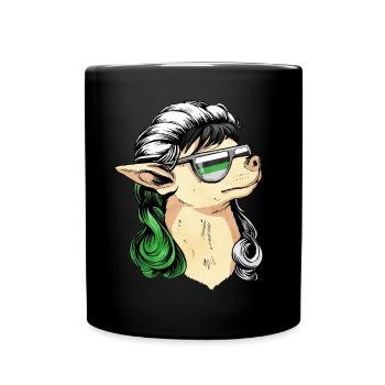 Demiromantischer Stolz Flagge Mullet Chihuahua Hun - Tasse einfarbig - Schwarz - Vorne