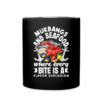 Mukbang and Cake - Full Colour Mug - black - Front