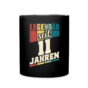 11. Geburtstag Legendär Seit 11 Jahren Legende 11 - Tasse einfarbig - Schwarz - Vorne