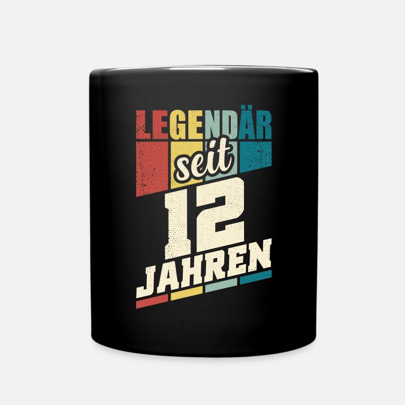 12. Geburtstag Legendär Seit 12 Jahren Legende 12 - Tasse einfarbig - Schwarz