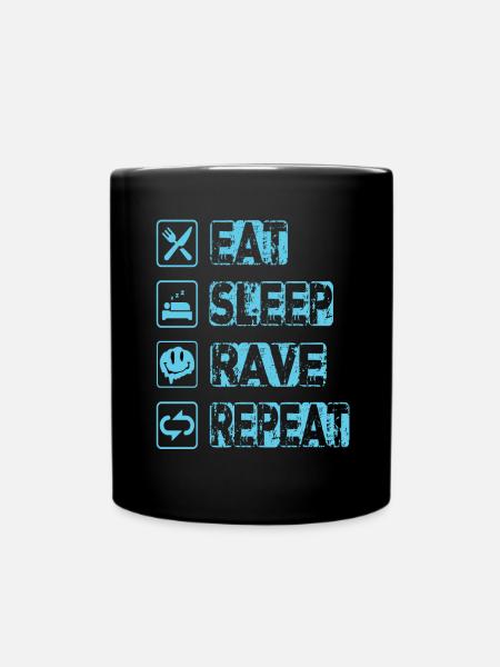 Eat Sleep Rave Repeat - Full Colour Mug - black
