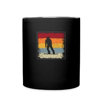 Snowboarding Retro - Tasse einfarbig - Schwarz - Vorne